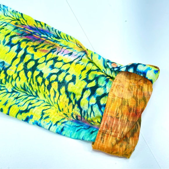 DAVID CLINE Women's Tang Long Sleeve Shirt Mulit Color Watercolors Size Large - Picture 4 of 9